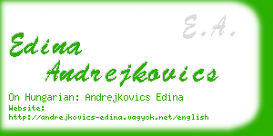 edina andrejkovics business card